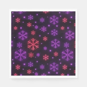 Servilleta De Papel Neon Snowflakes