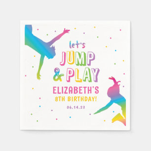 Servilleta De Papel Neon Trampoline Park Chicas Napkins de la fiesta d