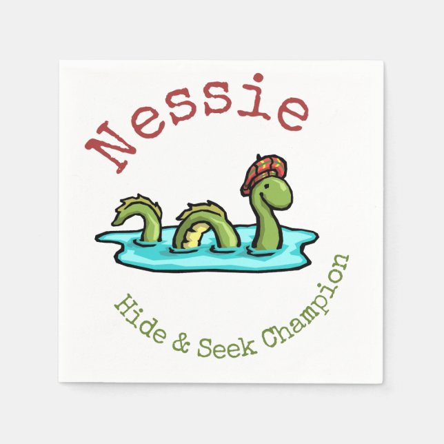 Servilleta De Papel Nessie, el Monstruo de Loch Ness (Anverso)
