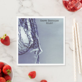 Servilleta De Papel Neto de cumpleaños amarillo y voleibol