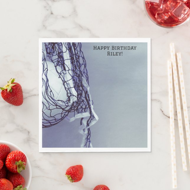 Servilleta De Papel Neto de cumpleaños amarillo y voleibol (In situ)