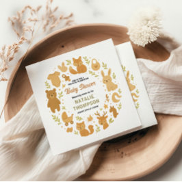 Servilleta De Papel Neutral Baby Boy Shower | Cute Safari Animal