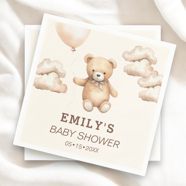 Servilleta De Papel Neutral Bearly Can Wait Baby Shower  (Subido por el creador)