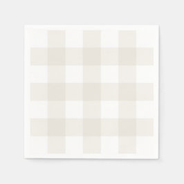 Servilleta De Papel Neutral Beige Gingham Napkins