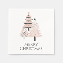 Neutral Blush Christmas Tree Paper Napkins