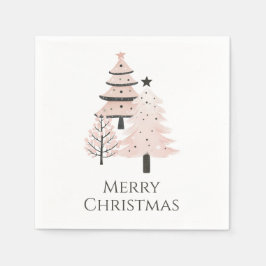 Servilleta De Papel Neutral Blush Christmas Tree Paper Napkins