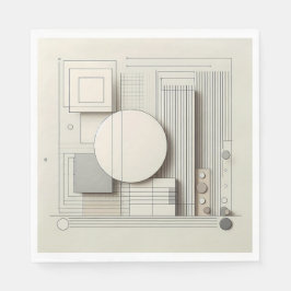 Servilleta De Papel Neutral Circle Grid