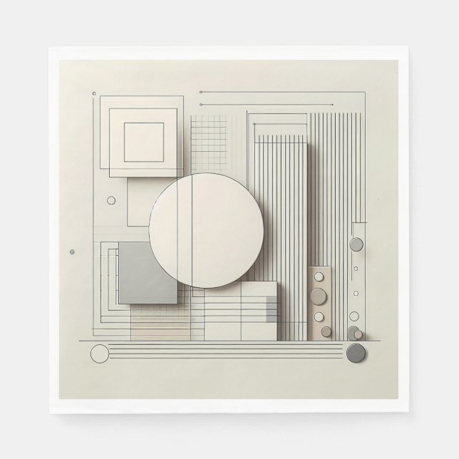 Servilleta De Papel Neutral Circle Grid (Anverso)