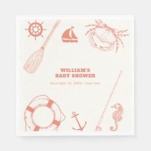 Neutral Modern Nautical Fishing Boy Baby Shower