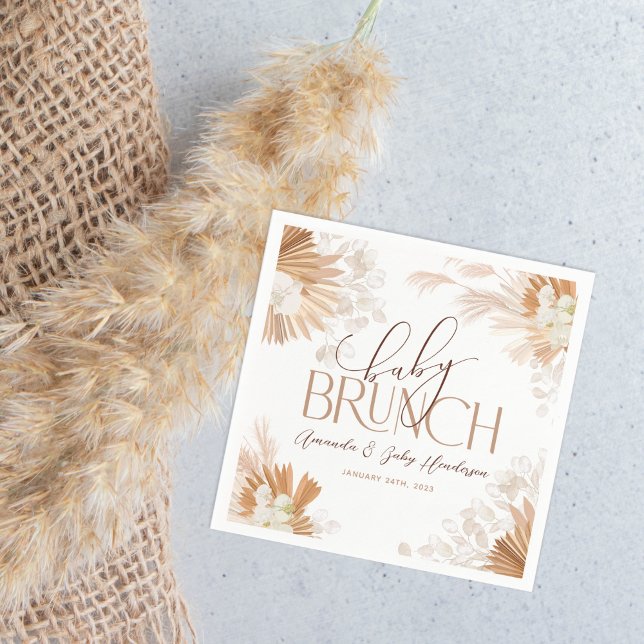 Servilleta De Papel Neutral Pampas Baby Brunch Baby Shower (Subido por el creador)