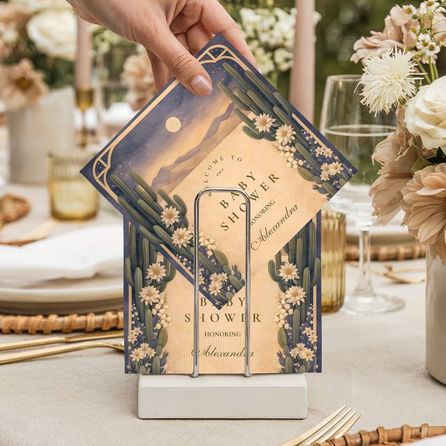 Servilleta De Papel Neutral Southwest Cactus Botanicals Baby Shower (Subido por el creador)