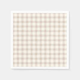 Servilleta De Papel Neutral Tan Gingham