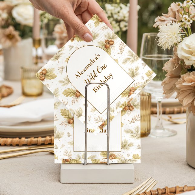 Servilleta De Papel Neutral Woodland Wild One Birthday (Subido por el creador)