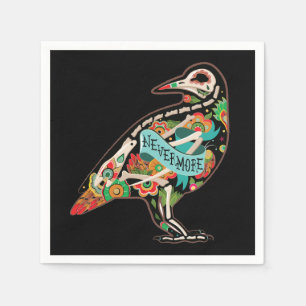 Servilleta De Papel Nevermore Sugar Skull Raven