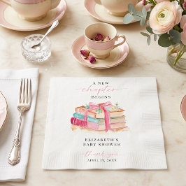 Servilleta De Papel New Chapter Baby Shower Watercolor Pink Thank you