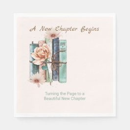 Servilleta De Papel New Chapter Begins Book Stack Floral 