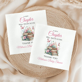 Servilleta De Papel New Chapter Pink Girl Storybook Book Baby Shower