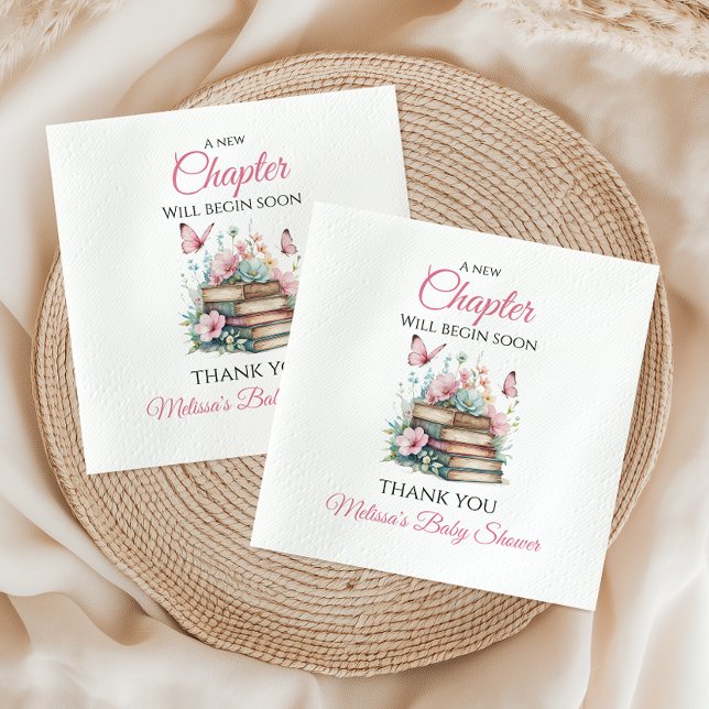 Servilleta De Papel New Chapter Pink Girl Storybook Book Baby Shower (Subido por el creador)
