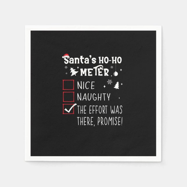 Servilleta De Papel Nice Naughty The Was There Promise Christmas  (Anverso)