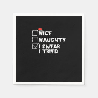 Servilleta De Papel Nice Naughty Tried My Best Holiday Humor 