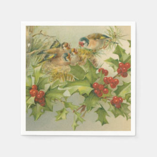Servilleta De Papel Nido de pájaros navideños vintage
