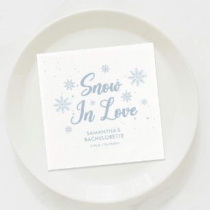Servilleta De Papel Nieve Azul en amor Invierno Esquí Despedida de sol