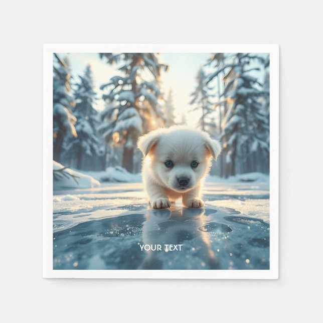 Servilleta De Papel Nieve de invierno alegre y suave (Anverso)