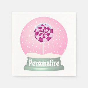 Servilleta De Papel Nieve de Lollipop globo lindo chica rosa invierno