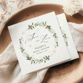Servilleta De Papel Nieve en amor Ducha de novias en invierno