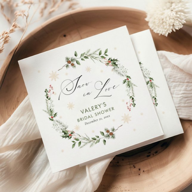 Servilleta De Papel Nieve en amor Ducha de novias en invierno (Subido por el creador)