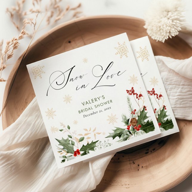 Servilleta De Papel Nieve en amor Ducha de novias en invierno (Subido por el creador)