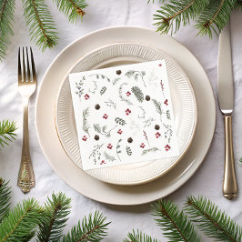 Servilleta De Papel Nieve en amor Invernal Floral Bridal Shower