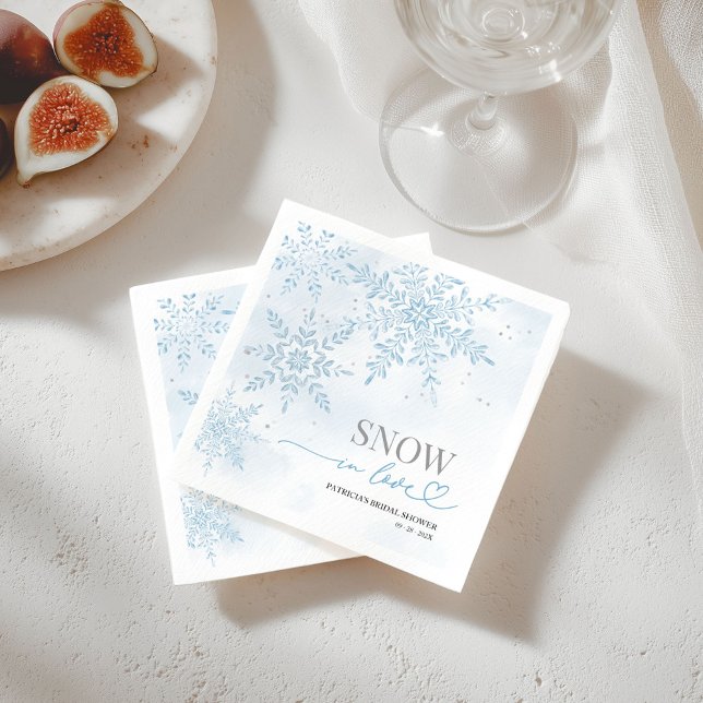 Servilleta De Papel Nieve en amor Invierno Snowflake Bridal Shower (Subido por el creador)