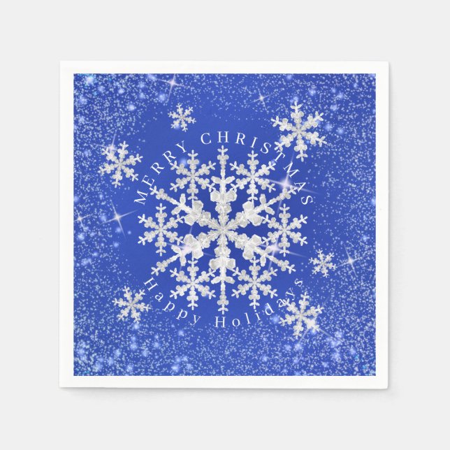 Servilleta De Papel Nieve en blanco azul (Anverso)