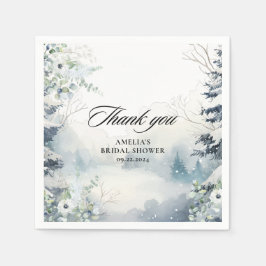 Servilleta De Papel Nieve enamorada azul polvoriento Winter Bridal Sho