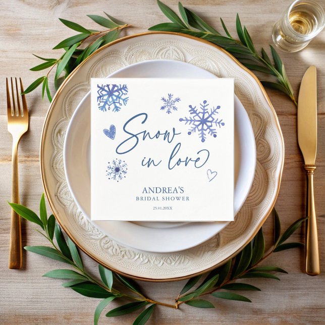 Servilleta De Papel Nieve enamorada copos de nieve ducha de novia en i (Subido por el creador)