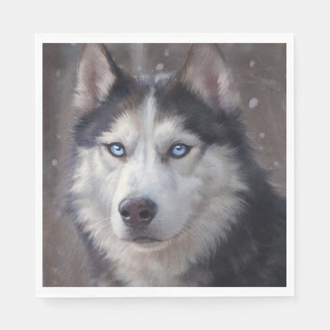 Servilleta De Papel Nieve Husky Siberian (Anverso)