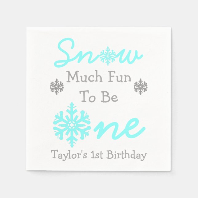 Servilleta De Papel Nieve Mucho Diversión Para Ser Uno (Anverso)