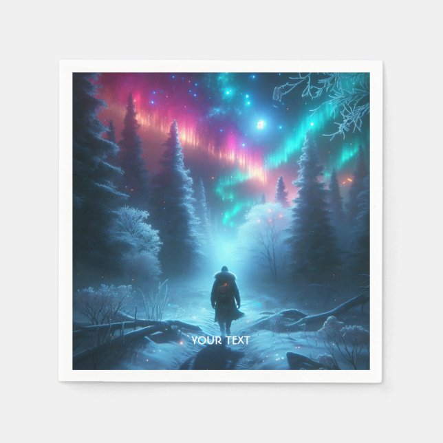 Servilleta De Papel Nieve por sendero invernal suave (Anverso)