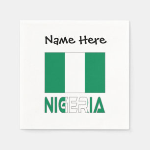 Servilleta De Papel Nigeria Bandera Nigeriana Verde Personalizada