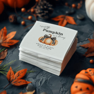 Servilleta De Papel Niña Calabaza Pequeña Lazo Negro