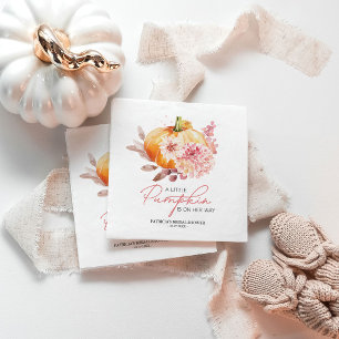 Servilleta De Papel Niña Calabaza Shower de Bebé Personalizado