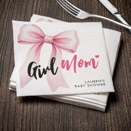Servilleta De Papel Niña con lazo rosa Mamá cinta Cumpleaños de bebé