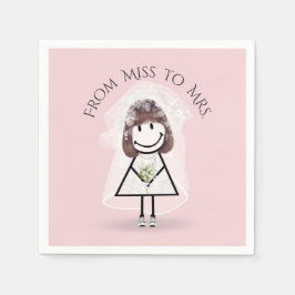 Servilleta De Papel Niña con palo de novia en zapatillas con Daisy Bou