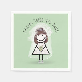 Servilleta De Papel Niña con palo de novia en zapatillas con Daisy Bou