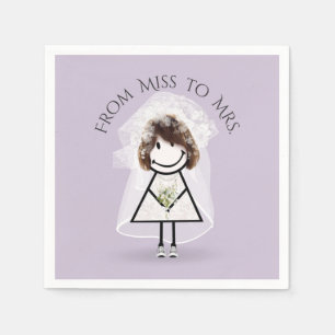 Servilleta De Papel Niña con palo de novia en zapatillas con Daisy Bou