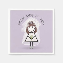 Servilleta De Papel Niña con palo de novia en zapatillas con Daisy Bou