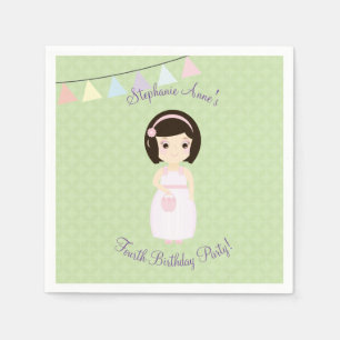 Servilleta De Papel Niña Cumpleañera en la Mesa de Regalos