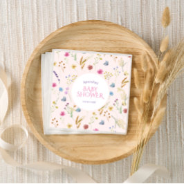 Servilleta De Papel Niña de flores silvestres ducha rosa