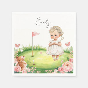 Servilleta De Papel Niña de golf en green de putting